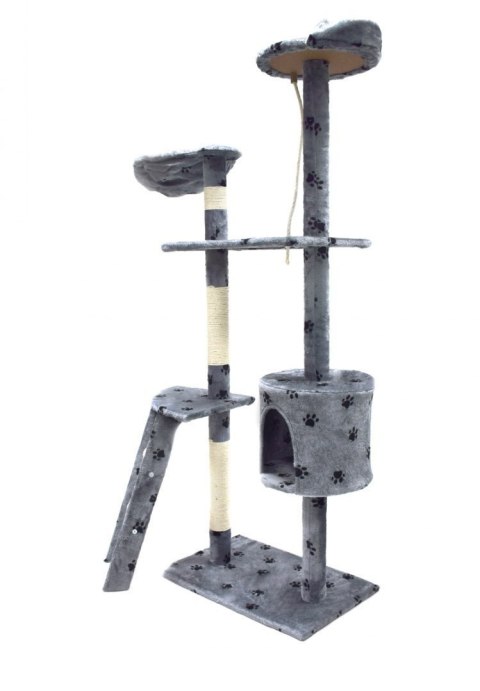 DRAPAK DLA KOTA 145 CM JASNOSZARY W ŁAPKI LEGOWISKO DRZEWKO DLA KOTKA KOTÓW