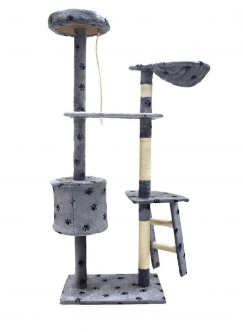 DRAPAK DLA KOTA 145 CM JASNOSZARY W ŁAPKI LEGOWISKO DRZEWKO DLA KOTKA KOTÓW