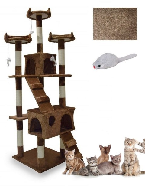 DRAPAK DLA KOTA 170 CM DRZEWKO BRĄZOWE SIZALOWE SŁUPKI DO DRAPANIA