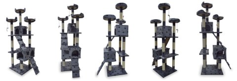 DRAPAK DLA KOTA 170 CM SZARY W ŁAPKI DUŻE DRZEWKO SIZALOWE SŁUPKI BITUXX