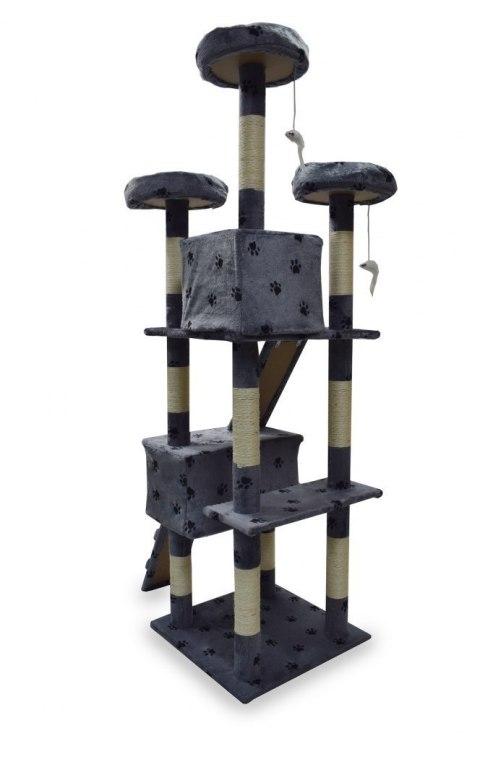 DRAPAK DLA KOTA 170 CM SZARY W ŁAPKI DUŻE DRZEWKO SIZALOWE SŁUPKI BITUXX