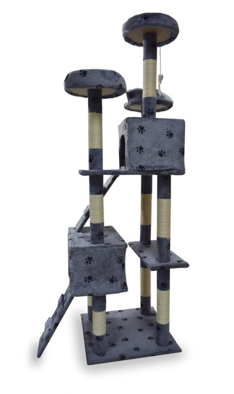 DRAPAK DLA KOTA 170 CM SZARY W ŁAPKI DUŻE DRZEWKO SIZALOWE SŁUPKI BITUXX