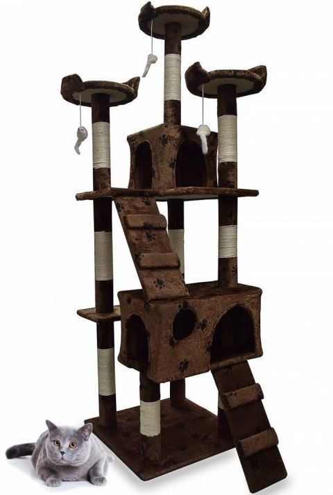 DRAPAK DLA KOTA BRĄZOWY W ŁAPKI 170 CM SIZALOWE SŁUPKI PLATFORMY WIDOKOWE