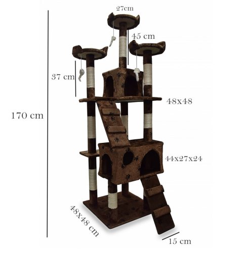 DRAPAK DLA KOTA BRĄZOWY W ŁAPKI 170 CM SIZALOWE SŁUPKI PLATFORMY WIDOKOWE