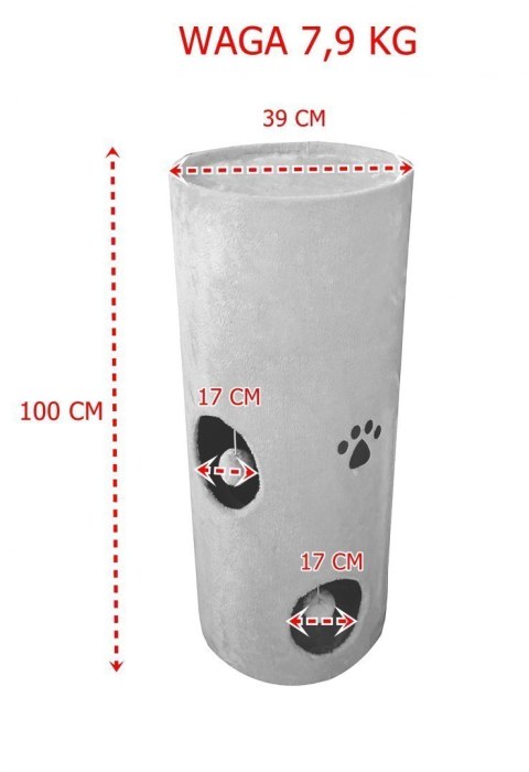 DRAPAK DLA KOTA KOTÓW TUBA 100CM BEŻOWA LEGOWISKO PLUSZOWA DOMEK