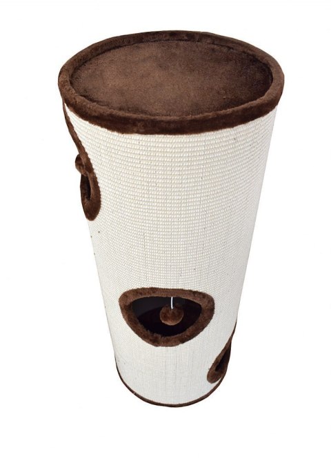 DRAPAK DLA KOTA TUBA 100CM LEGOWISKO BEŻOWO-BRĄZOWA CAŁA SIZALOWA