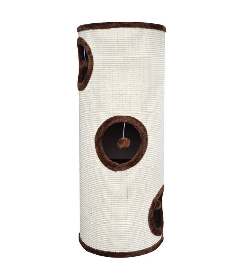 DRAPAK DLA KOTA TUBA 100CM LEGOWISKO BEŻOWO-BRĄZOWA CAŁA SIZALOWA