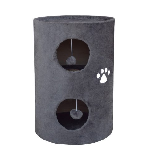 DRAPAK DLA KOTA TUBA WIEŻA 58CM SIWA PLUSZ LOKUM DOM MATA DO SPANIA PLATFORMA