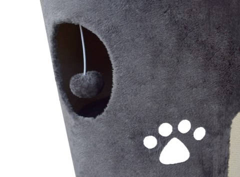 DRAPAK DLA KOTA TUBA WIEŻA 58CM SIWA PLUSZ LOKUM DOM MATA DO SPANIA PLATFORMA