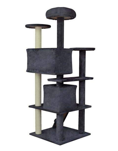 DRAPAK DRZEWKO DLA KOTA 133 CM SIWY WIEŻA ZABAWKA PLAC DOMEK