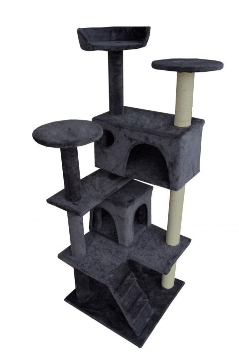 DRAPAK DRZEWKO DLA KOTA 133 CM SIWY WIEŻA ZABAWKA PLAC DOMEK