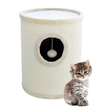 DRAPAK TUBA 50CM DLA KOTA LEGOWISKO BEŻOWY LOKUM DLA KOTÓW TWIERDZA