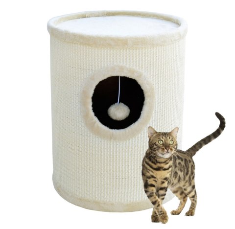 DRAPAK TUBA 50CM DLA KOTA LEGOWISKO BEŻOWY LOKUM DLA KOTÓW TWIERDZA