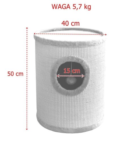 DRAPAK TUBA 50CM DLA KOTA LEGOWISKO BEŻOWY LOKUM DLA KOTÓW TWIERDZA