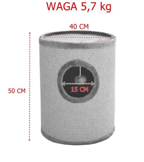 DRAPAK TUBA 50CM DLA KOTA SIWA LEGOWISKO DOMEK DLA KOTÓW LOKUM