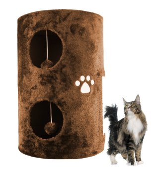 DRAPAK TUBA 58CM WIEŻA LEGOWISKO DLA KOTA BRĄZOWE TWIERDZA LOKUM DLA KOTÓW