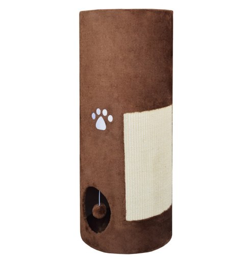 DRAPAK TUBA DLA KOTA 100CM BRĄZOWA PLUSZ + FRAGMENT SIZALOWY DOM LOKUM