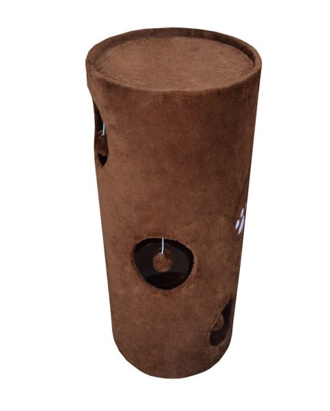 DRAPAK TUBA DLA KOTA 100CM BRĄZOWA PLUSZ + FRAGMENT SIZALOWY DOM LOKUM