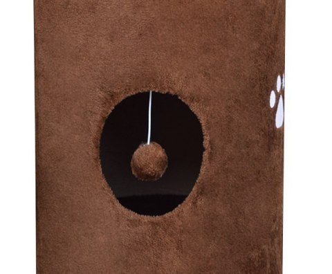 DRAPAK TUBA DLA KOTA 100CM BRĄZOWA PLUSZ + FRAGMENT SIZALOWY DOM LOKUM