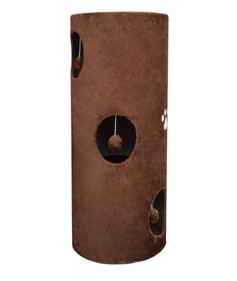 DRAPAK TUBA DLA KOTA 100CM BRĄZOWA PLUSZ + FRAGMENT SIZALOWY DOM LOKUM