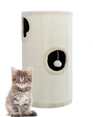 DRAPAK TUBA WIEŻA 70CM DLA KOTA BEŻOWA POKRYCIE SIZALOWE LOKUM