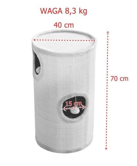 DRAPAK TUBA WIEŻA 70CM DLA KOTA BEŻOWA POKRYCIE SIZALOWE LOKUM