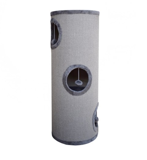 DRAPAK TUBA WIEŻA LEGOWISKO DLA KOTA 100 CM SIWY POKRYCIE SIZALOWE