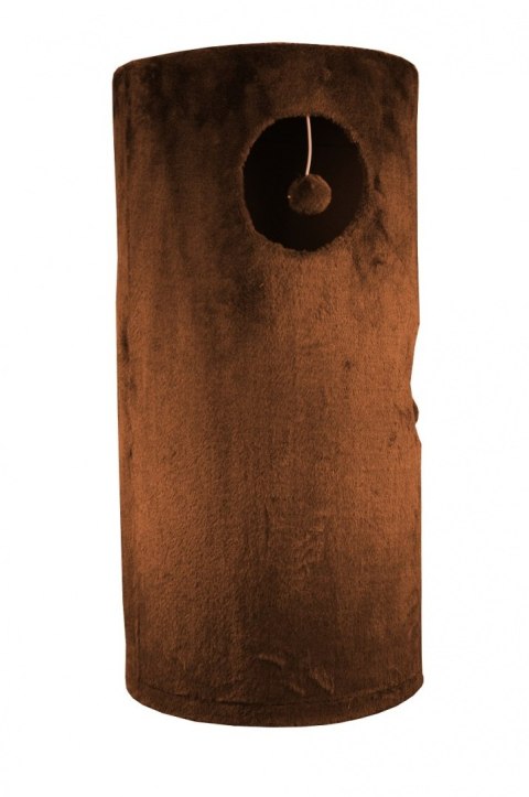 DRAPAK WIEŻA 78 CM BRĄZOWA TUBA PLUSZOWA Z OTWORAMI I POMPONAMI W ŁAPKI