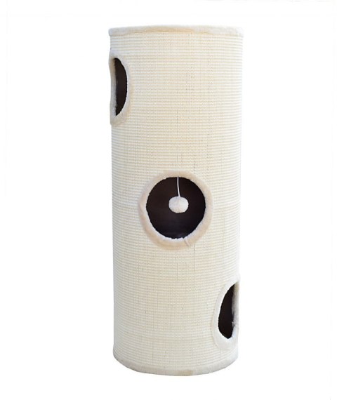 DRAPAK WIEŻA TUBA 100CM DLA KOTA LEGOWISKO BEŻOWA POKRYCIE SIZALOWE