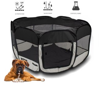 DUŻY KOJEC HODOWLANY ZAGRODA DLA PSA PSÓW SZCZENIĄT ZWIERZĄT CZARNY