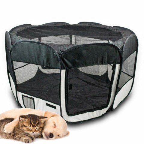 DUŻY KOJEC HODOWLANY ZAGRODA DLA PSA PSÓW SZCZENIĄT ZWIERZĄT CZARNY