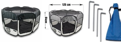 DUŻY KOJEC HODOWLANY ZAGRODA DLA PSA PSÓW SZCZENIĄT ZWIERZĄT CZARNY