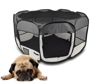 DUŻY KOJEC ZAGRODA TRANSPORTER KLATKA DLA PSA SZCZENIAKA KOLOR SZARY