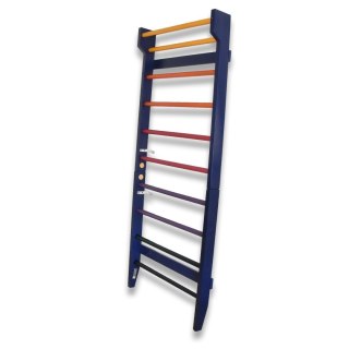 Drabinka gimnastyczna drewniana do ćwiczeń i rehabilitacji 195cm kolorowa dla dzieci