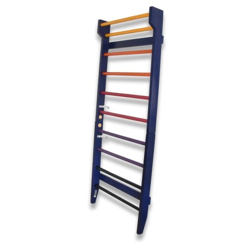 Drabinka gimnastyczna drewniana do ćwiczeń i rehabilitacji 195cm kolorowa dla dzieci