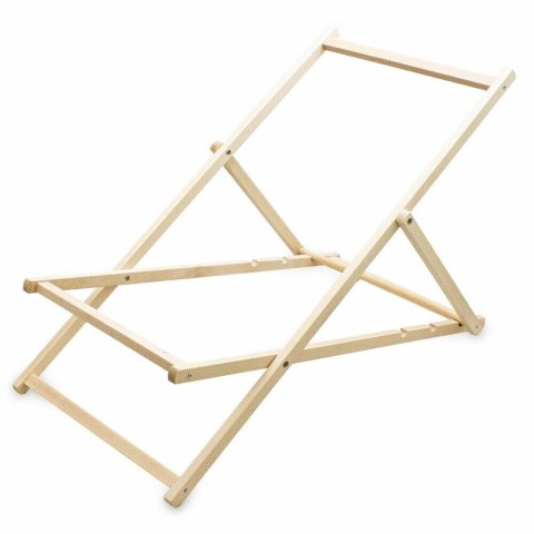 Drewniany leżak plażowy z regulacją pomarańczowy