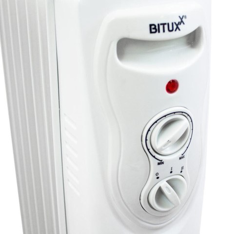 Elektryczny grzejnik olejowy Bituxx 1500 W – 7 żeber, regulowany termostat i mobilna konstrukcja do ogrzewania wnętrz