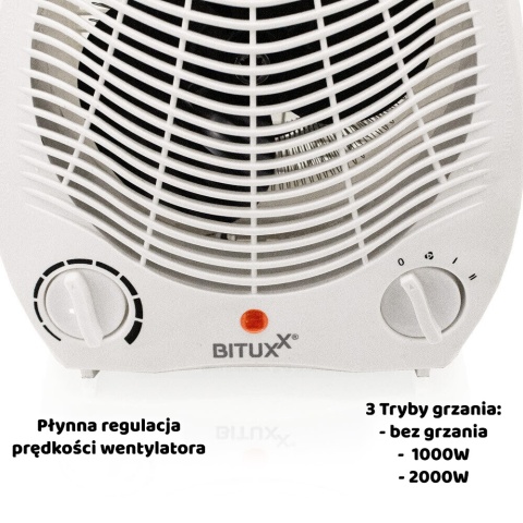 Farelka – termowentylator / grzejnik elektryczny 2000 W, 2-stopniowy, kompaktowy, przenośny