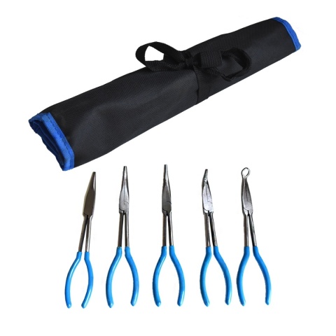 Bituxx – zestaw 5 szczypiec (półokrągłe, proste, kątowe) | uniwersalne szczypce warsztatowe