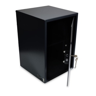 Sejf na dokumenty A4 – solidna stalowa szafa na akta i segregatory, czarny, 35×52×36 cm, 2 klucze