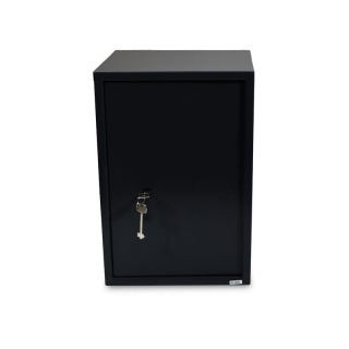 Sejf na dokumenty A4 – solidna stalowa szafa na akta i segregatory, czarny, 35×52×36 cm, 2 klucze