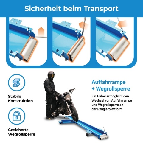 Wózek / platforma manewrowa pod motocykl 567 kg – idealna do ciasnego garażu