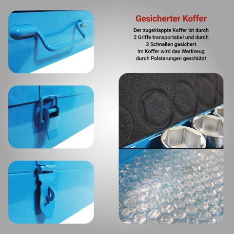 Bituxx zestaw kluczy nasadowych 3/4″ – hartowana stal, komplet nasadek i grzechotka, profesjonalny zestaw warsztatowy