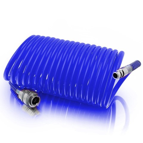 Zestaw akcesoriów do kompresora 5 el. z wężem spiralnym 5 m – pneumatyka warsztatowa