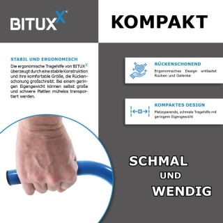 Bituxx Uchwyt do Przenoszenia Płyt Ergonomiczny Stalowy – Udźwig do 100 kg, Komfortowy Transport Materiałów