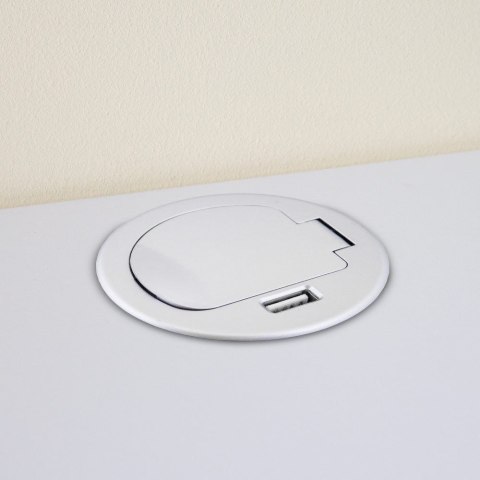 GNIAZDO STOŁOWE BITUXX BLATOWE Z USB 1 GNIAZDO 3500W SREBRNE