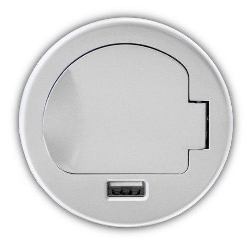 GNIAZDO STOŁOWE BITUXX BLATOWE Z USB 1 GNIAZDO 3500W SREBRNE