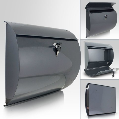 GRAFITOWA SKRZYNKA POCZTOWA NA LISTY I GAZETY NOWOCZESNA STALOWA