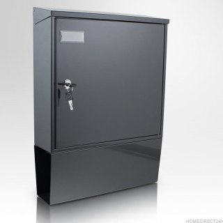 GRAFITOWA STALOWA SKRZYNKA NA LISTY POCZTOWA SOLIDNA NAŚCIENNA