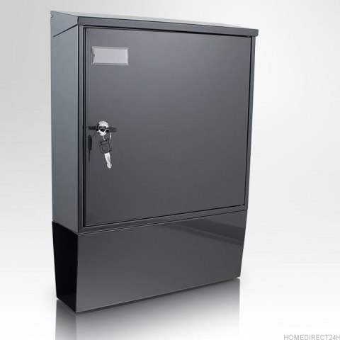 GRAFITOWA STALOWA SKRZYNKA NA LISTY POCZTOWA SOLIDNA NAŚCIENNA